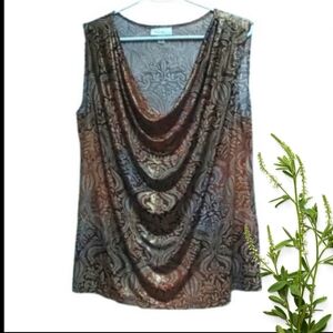 Dress barn plus size 1x brown and goldfish sexy tan top with Middle east…